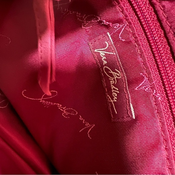 VERA BRADLEY Microfiber Hawthorn Rose Pink Small Shoulder Bag Quilted Baguette - Picture 11 of 11